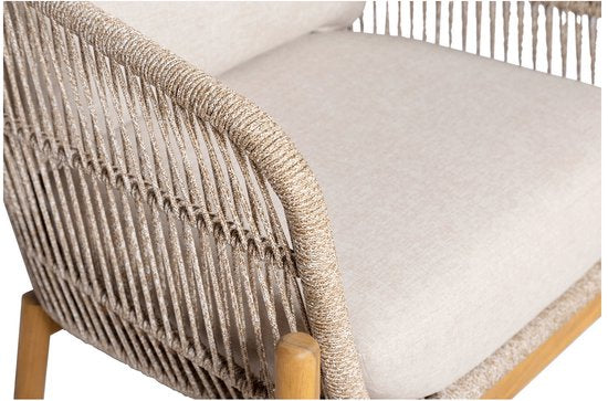Sessel Braun/Beige - Akazienholz & Textil - 78,5x86x72 cm - Sessel Terracina - House Nordic