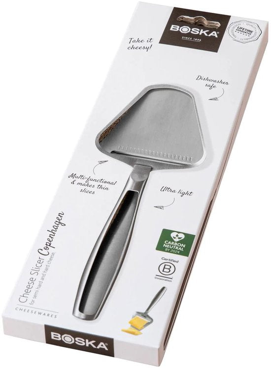 Boska Käsehobel Kopenhagen - Käsehobel für Hartkäse - Käsehobel für alten Käse - Spülmaschinengeeignet - Multifunktionaler Käsehobel - Edelstahl - 220 x 74 x 20 mm - Küchenutensilien - Küchenzubehör - Lebenslange Garantie