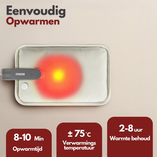 Coozie Elektrische Kanne - 1L - mit ThermoSoft Hülle aus Plüsch - Wärmende weiche Heißwasserkanne - Heißwasserkanne - Beige