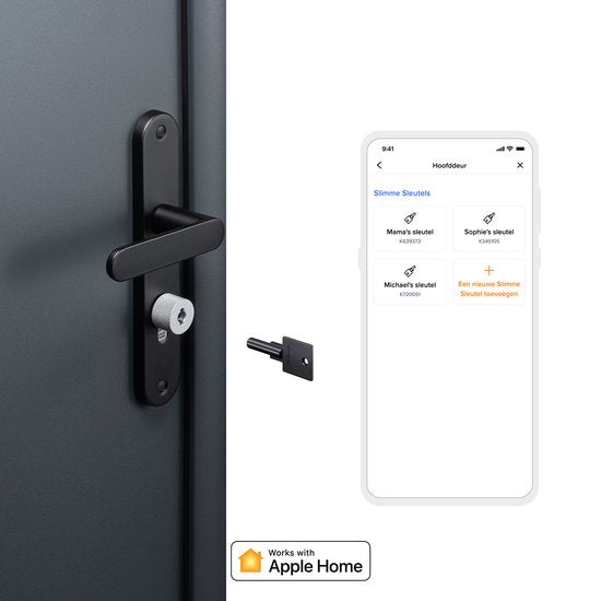 Netatmo Elektrisches Türschloss - Smartes Türschloss - 3 Schlüssel - Smart Keys - NFC Schlüssel - Share Access - Apple Homekit - Silber