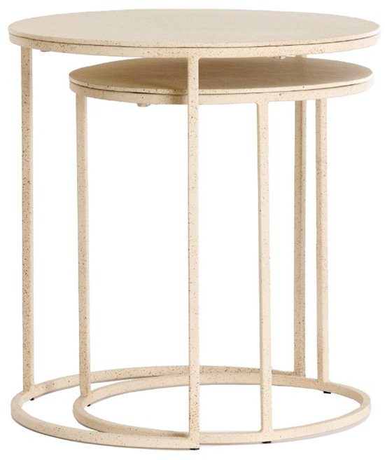 Light & Living Beistelltisch Sadar - Braun - Ø52x46cm + Ø50x40cm -.