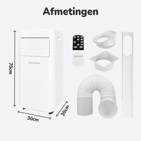 Bloomfold Mobile Air Conditioner - 9.000 BTU - 4-in-1 - Klimaanlage mit Fensterdichtungs-Kits - Schlafzimmer-Klimaanlage - Wohnzimmer-Klimaanlage - kühlt bis zu 25mÂ²