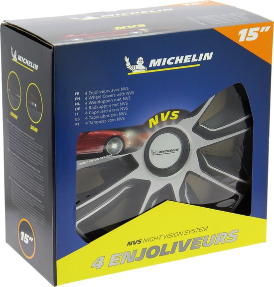 Michelin Radkappen 15-Zoll - silber/schwarz - 4 Stück