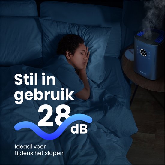 Auronic Luftbefeuchter - 4 Liter - 40m2 - Geeignet für Wohnzimmer, Büro, Schlafzimmer, Babyzimmer und mehr - Mit Aromatherapie - BPA-frei - Weiß