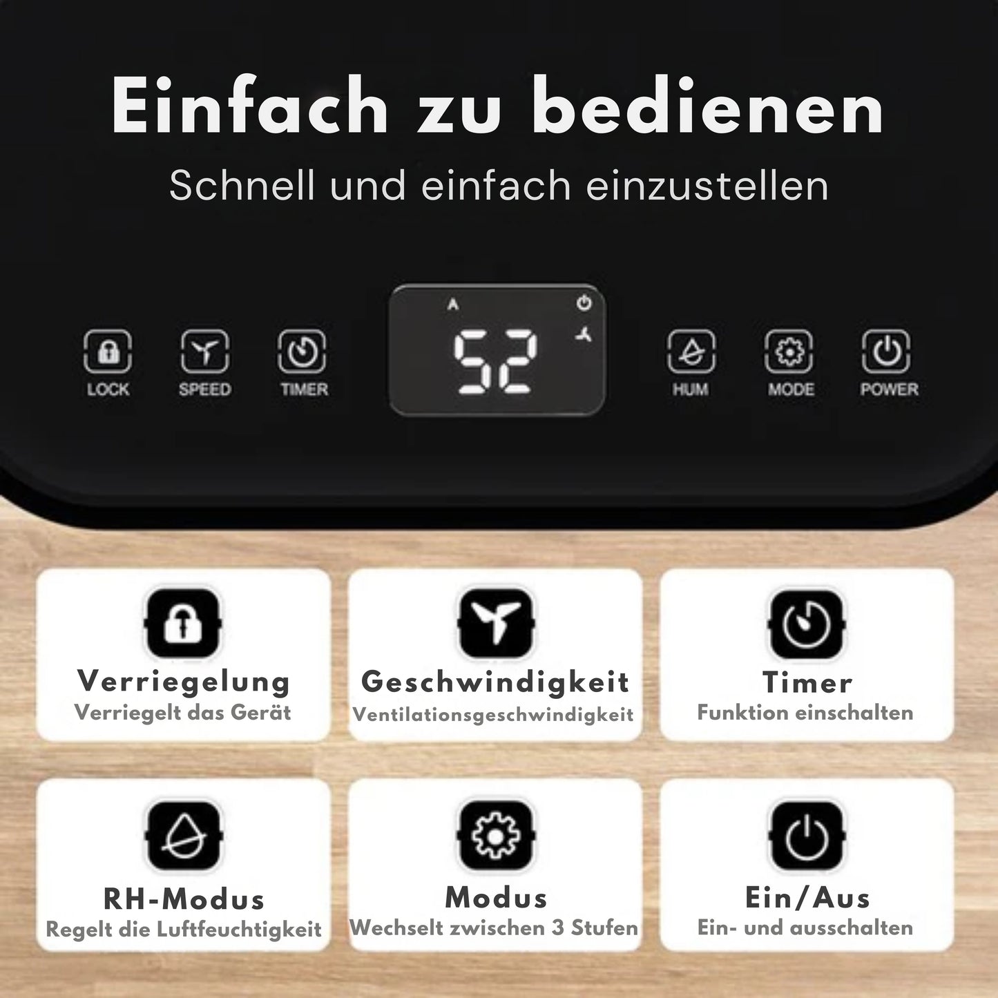 Auronic Luftentfeuchter - Compact Series - 12L pro Tag - Waschtrockenfunktion - Schlafzimmer, Badezimmer und Wohnzimmer - Feuchtigkeitsentferner für den Haushalt - Schwarz