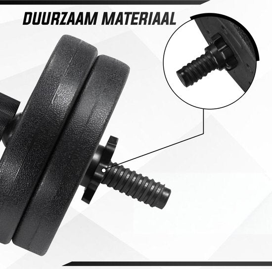 Fitby Hanteln 10 kg - Hantelset - Verstellbare Hanteln - Fitness - Kurzhantelset - Hantelset