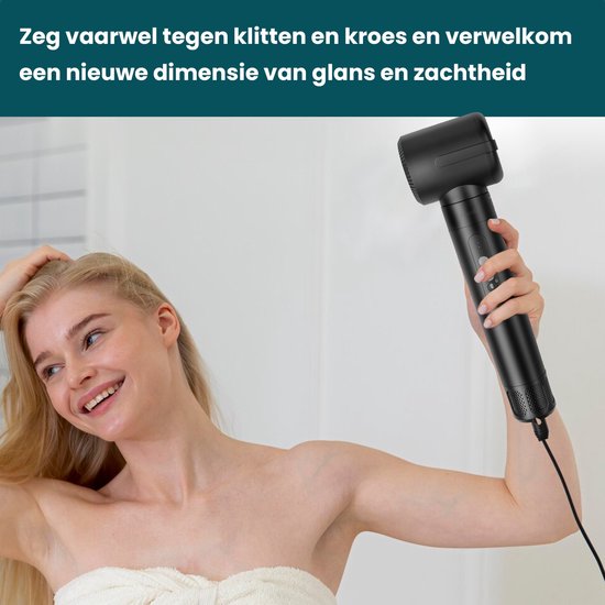 Saaf Hairdryer brush 7 in 1 - 8-teiliges Set - Haartrockner - Styling- und Lockenbürste - Haarwickel - Airstyler - Multistyler - Schwarz