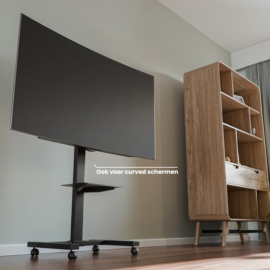 Auronic TV Stand - TV-Fuß - Mobil - Drehbar - Verstellbar - Neigbar - Räder mit Bremse - 32 bis 75 Zoll - Schwarz