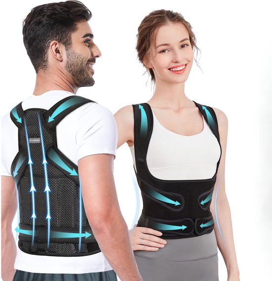Caresense Back Brace Male & Female Adjustable - Haltungskorrektor - Schulterstütze - Haltungskorrekturstütze - Größe L
