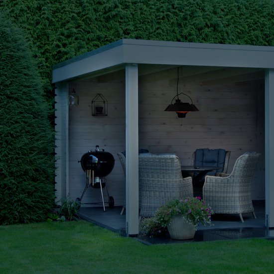 VONROC Atmosphärischer Terrassenstrahler - Heizstrahler Ustica - Infrarot - 1500W - Hoher Wirkungsgrad - Kohlefaserlampe