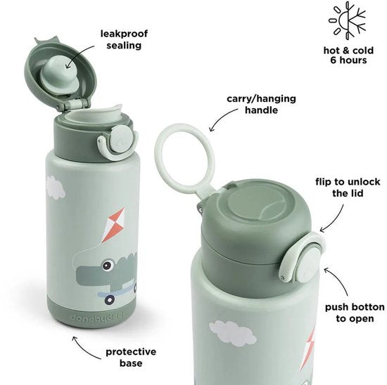 Done by Deer Thermoflasche - Spielplatz - Grün - 340 ml