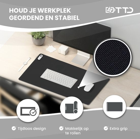 TTD® Beheiztes Mauspad & beheiztes Schreibtischpad - Heizkissen für kalte Hände - Schreibtischheizung - 30℃ bis 50℃ - Schreibtisch-Organisator - Schreibtischunterlage - Schreibtischzubehör - Mauspad XXL