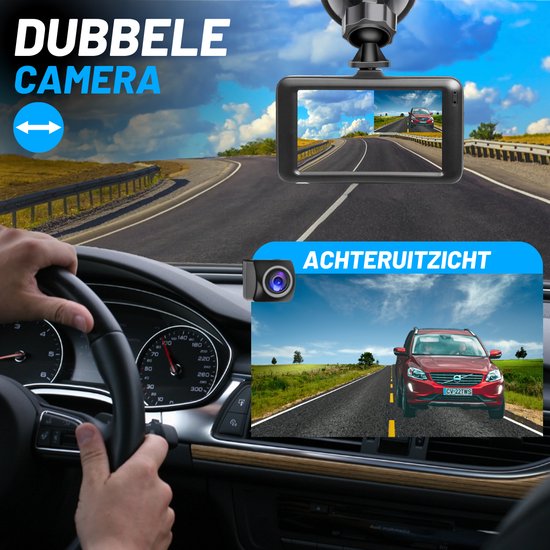 VERTREX Dashcam für Auto 1080P Full HD - Front und Heck - Dashcams - Nachtsicht - G-Sensor - 170° Weitwinkelobjektiv - 3.0" LCD - Bewegungserkennung - Schleifenaufzeichnung - Inkl. 32GB MicroSD Karte