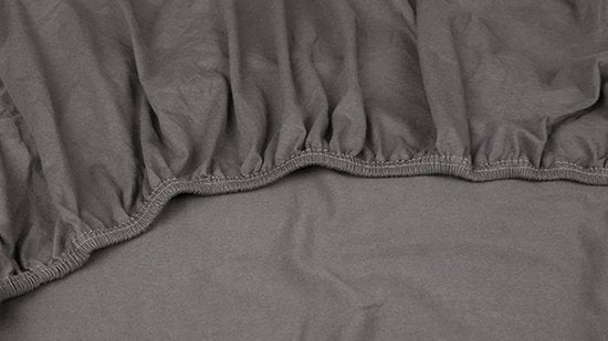 Kayori Shizu Splittopper Spannbetttuch Jersey - 180x200-220cm - Matratzenstärke 12 cm - Bio-Baumwolle - Anthrazit