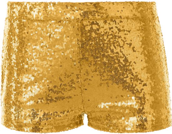 Dressforfun Faschingskostüm Pailletten Shorts Gold – Damen – Größe XL