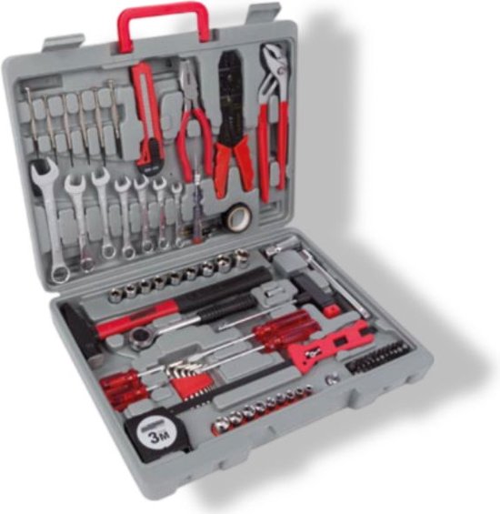 Toolland Gefüllter Werkzeugsatz im Koffer, 555-teilig, inklusive praktischem Aufbewahrungskoffer, mit umfangreichem Sortiment und Zubehör