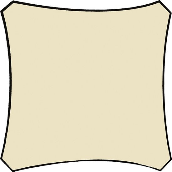 Perel Schattentuch, wasserdurchlässig, luftdurchlässig, 3,6 x 3,6 m, 180 g/mÂ², HDPE, quadratisch, champagner