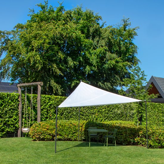 VONROC Premium Schattentuch - Dreieck - ∆ 360 cm - wasserabweisend - Weiß - inkl. Aufbewahrungsbeutel und Befestigungsschnur