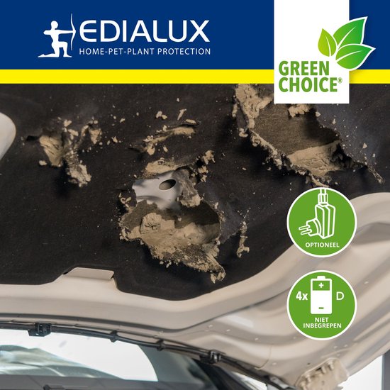 Edialux Ultrasonic Defend Foxes & Marters Flash, Ultraschall-Fuchs- und Marderabwehr mit Blitzlicht, schützt Ihren Garten sicher und effektiv, funktioniert mit Batterien oder mit Adapter, max 200 m²