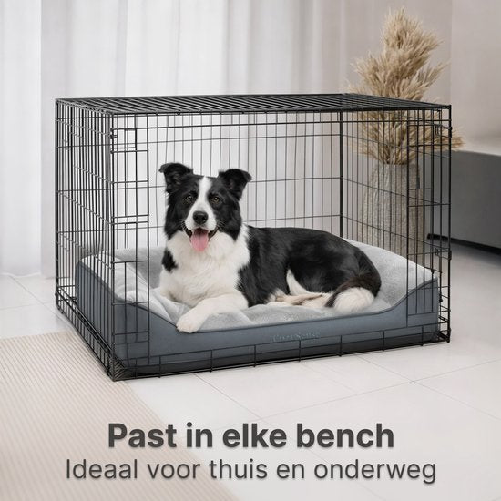 CozySense® Orthopädisches Hundekissen 89x54 cm Größe L - Wasserdicht & waschbar - Sitzkissen und Hundebett - Ultraweicher Sherpa-Stoff - Grau & Anthrazit
