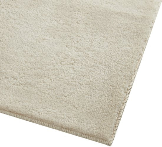 tectake® Kurzflorteppich -140 x 200 cm - Beige - Teppich für Wohnzimmer, Schlafzimmer, Esszimmer - Pflegeleicht und waschbar - Anti-Rutsch-Unterlage - Allergikerfreundlich - Verschiedene Größen und Farben