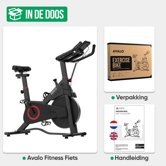 Avalo Indoor Cycle - Heimtrainer - Spinning Bike - Magnetisches Widerstandssystem - Trainingscomputer & LCD-Bildschirm