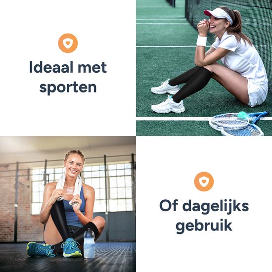 Alyze Kompressionsstrümpfe - Größe 43-46 - Neuropathiesocken - Medizinische Stützstrümpfe - Diabetes - Bett - Schlafsocken - Durchblutung & Laufen - Schwarz - Hoch