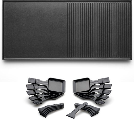 Solis 3 in 1 Tischgrill 7911 Gourmet Set 10 Personen - Raclette Gourmet Set - Backblech Gourmet - Silber/Schwarz