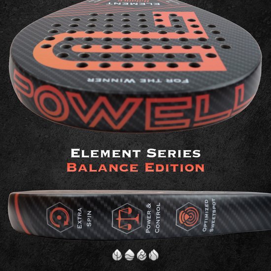 POWELL Padelschläger - Tropfenform - 3K Carbon - inkl. Hülle