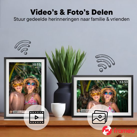 Denver Digitaler Fotorahmen - 10,1 Zoll Bildschirm - HD - Frameo App - WiFi - IPS-Touchscreen - 16GB - Schwarz