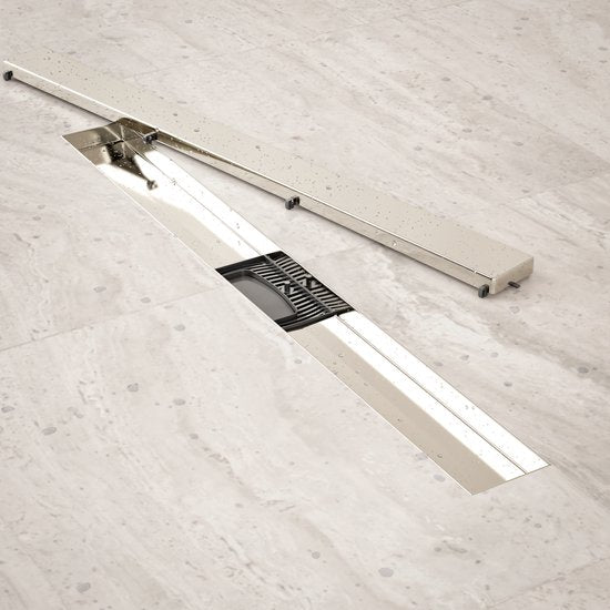 Duschrinne - 70cm - Fliesenrost - Edelstahl - Mit Flansch