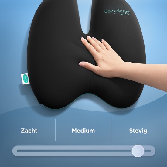 CozySense® Rückenstütze - Verstellbares Kissen für den unteren Rücken - Lumbalkissen für Auto, Bürostuhl, Bett & Sofa - Ergonomisch - Mit Coolgel - Feste Festigkeit - Waschbarer Bezug
