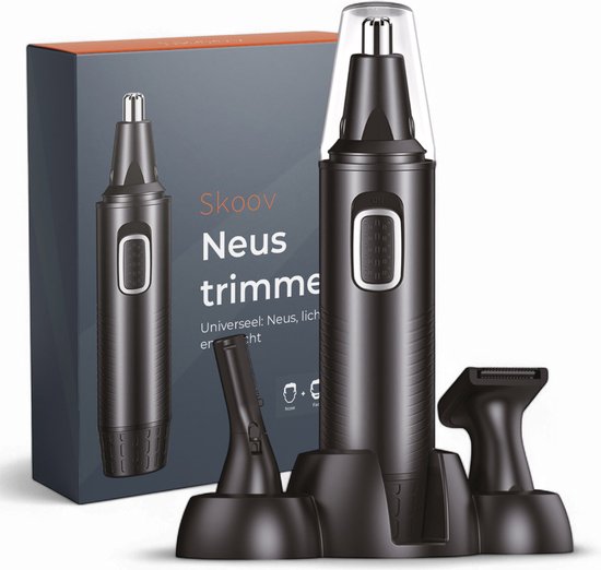 Skoov 3-in-1-Nasentrimmer - Nase, Ohren und Augenbrauen - Für Männer und Frauen - Nasenhaartrimmer - Wiederaufladbar