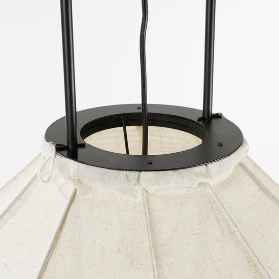 Mica Decorations Pego Pendelleuchte - H94 x Ø70 cm - Leinen - Off White