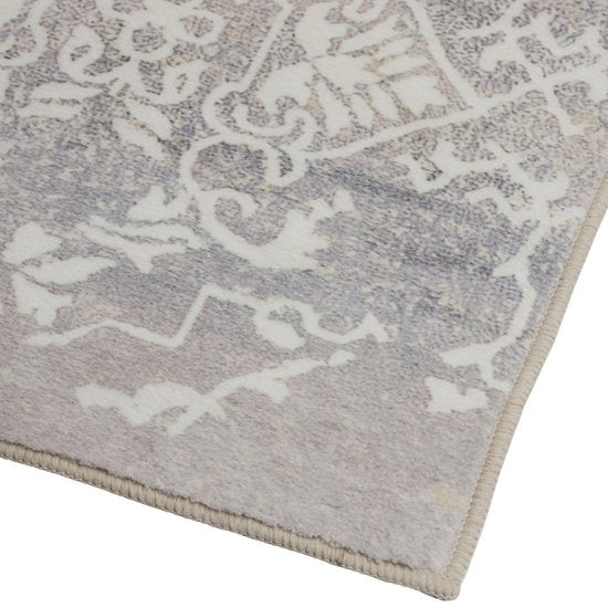 tectake - Teppich im Vintage-Design - Dalia - Niederflorteppich für Wohnzimmer, Kinderzimmer, Schlafzimmer oder Flur - Waschbar - Div. Größe - 120x170cm - beige