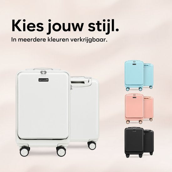 Skycases - Handgepäck Koffer - TSA-Schloss und Laptop-Fach - 35L - 55 cm - Off-white