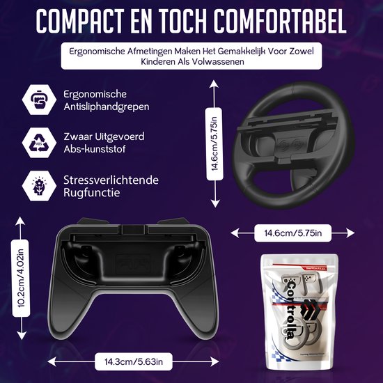 Controlla - Zubehör passend für Nintendo Switch 2 - Joy Con Griffset für Nintendo Switch 2 - Controller und Lenkrad