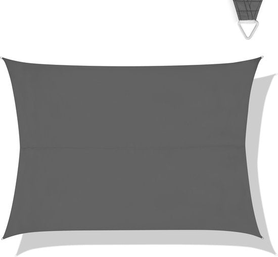 VONROC Premium Shade Cloth - Tarp - Rechteck - 400x300 cm - Wasserabweisend - Grau - Inkl. Aufbewahrungsbeutel und Befestigungsschnur