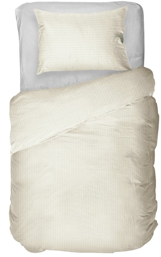 Kayori Elin Bettbezug aus Baumwollsatin – 140 x 200–220 cm + 1 Kissenbezug – Einzelbett – Offwhite