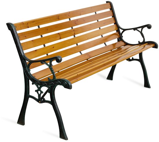 Lifa Garden Gartenbank - Außenbank - Kiefer - Stahl - 126x52x73cm(LxBxH) - Braun