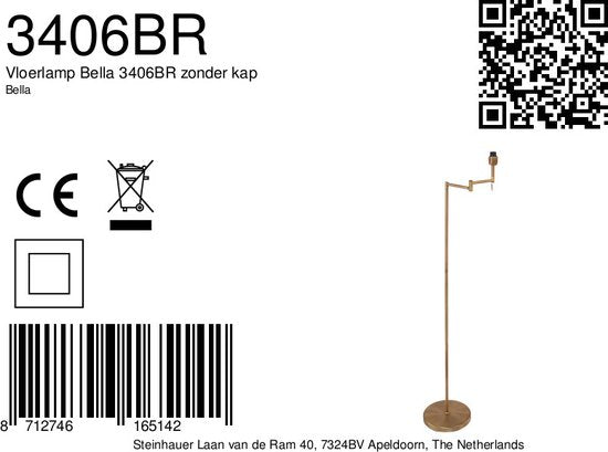 Mexlite Stehleuchte Bella - Bronze - Metall - 45 cm - E27 Fassung - 3406BR