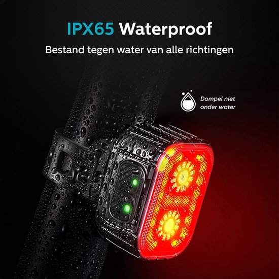Inlustro Fahrradlicht-Set - Front-/Rücklicht - LED-Fahrradlicht rot und weiß - Fahrradlicht-Scheinwerfer - wasserdicht - USB wiederaufladbar