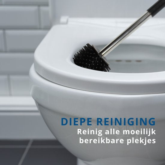 EasyPicks Premium Toilettenbürste - Toilettenbürste - mit Halter - antibakteriell - mit Geruchsspender - schwarz