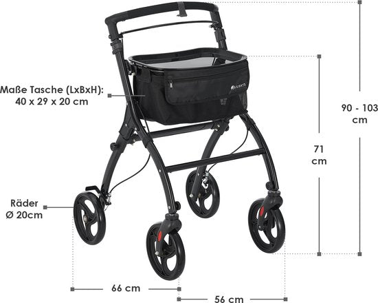 Aluminium-Rollator Active - Schwarz