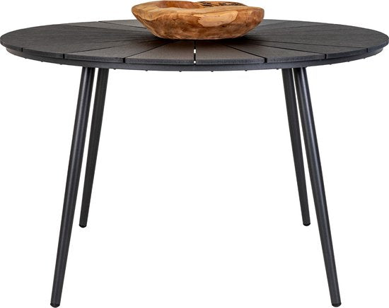 Haus Nordic Garten Tisch Atlanta Kunststoff Schwarz Ø120cm