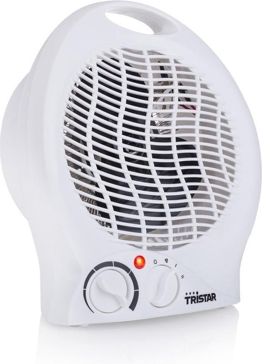 Elektrokocher Tristar KA-5039 - 2 Heizstufen - Kompaktkocher mit Ventilator - Campingkocher - Heizbereich bis zu 25 m² - 2000W - Weiß