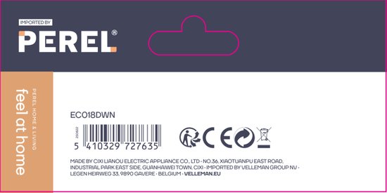 Perel Verlängerungsleitung, H03VVH2-F 2G0,75, 1,8 m, 2,5 A/230 V, 625 W, Typ C Eurostecker, für Innenräume, PVC, weiß