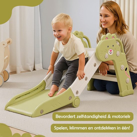 Bambini Slide - Rutsche für Kleinkinder - Rutsche für draußen - Rutsche für drinnen - Spielplatz - faltbar - Grün