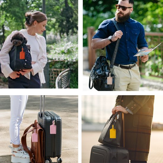 EverNeeds Kofferanhänger - Kofferanhänger für Koffer - Kofferanhänger - Kofferanhänger - PU Leder - Braun - 2 Stück