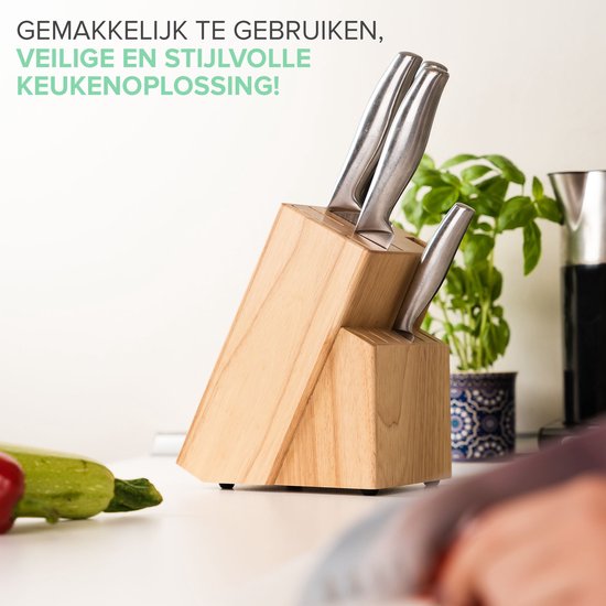 Messerblock ohne Messer - Messerhalter aus Holz von Coninx - Rubberwood Light - Messeraufbewahrungseinheit